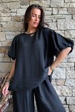 Randles Puff Sleeve Blouse Black